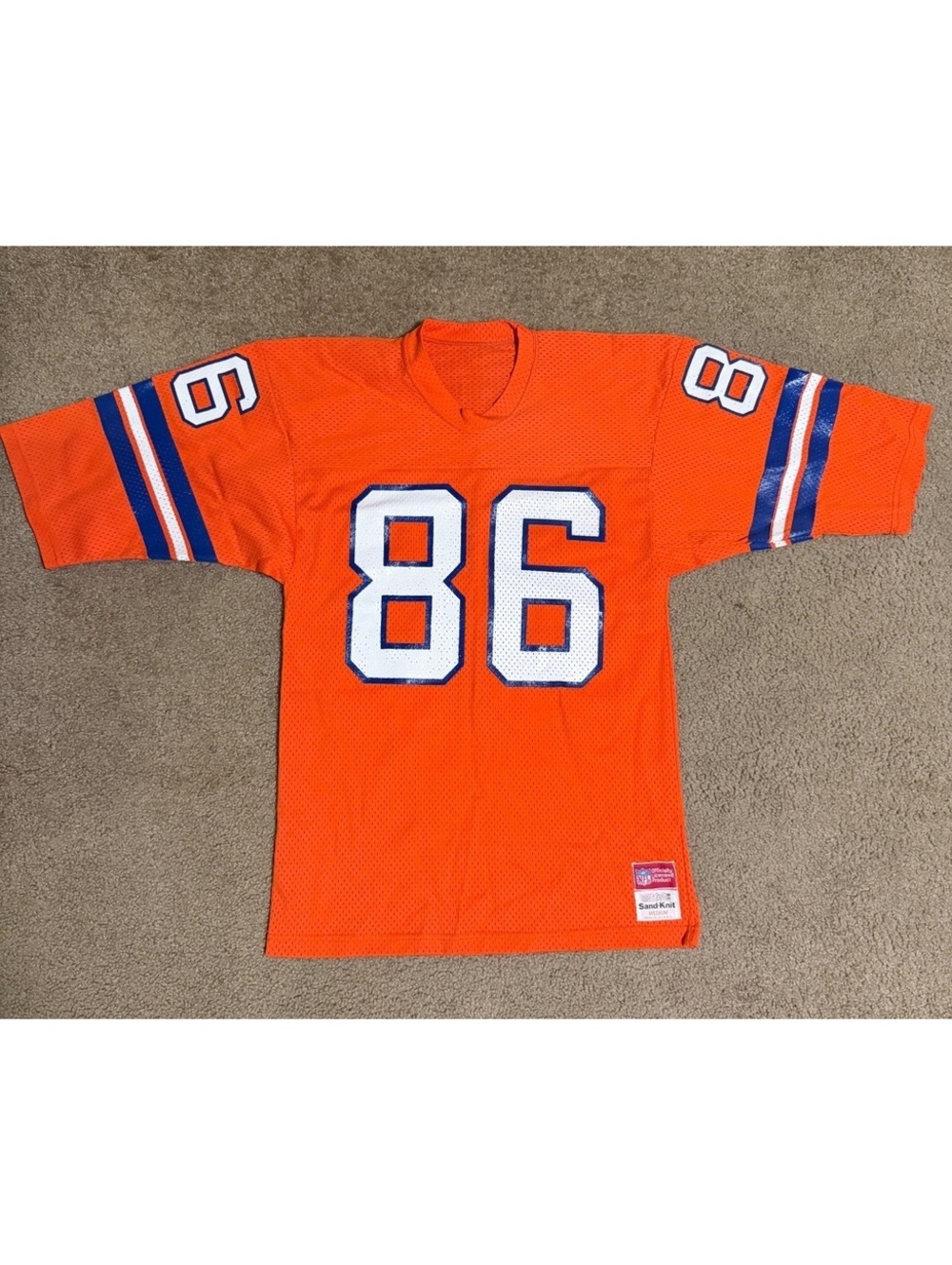 Vintage Metalist Sand-Knit NFL Football Broncos Jersey Size Medium
